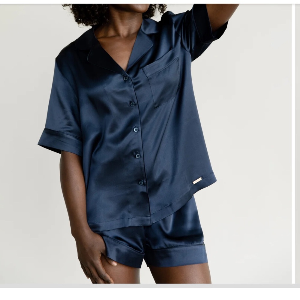 Cozy Earth Serenity Silk Classic Short Sleeve Pajama Top